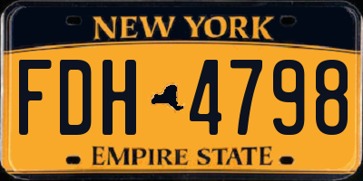 NY license plate FDH4798