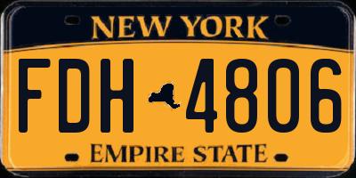 NY license plate FDH4806