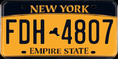 NY license plate FDH4807