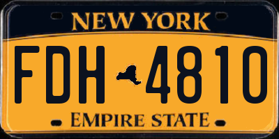 NY license plate FDH4810