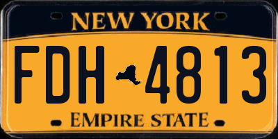NY license plate FDH4813