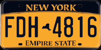 NY license plate FDH4816