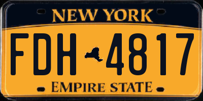 NY license plate FDH4817