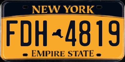 NY license plate FDH4819