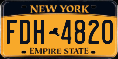 NY license plate FDH4820