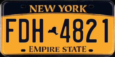 NY license plate FDH4821