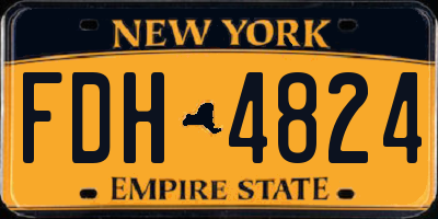 NY license plate FDH4824