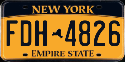 NY license plate FDH4826
