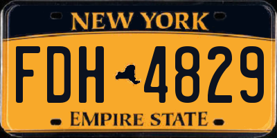 NY license plate FDH4829