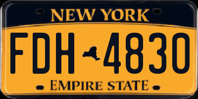 NY license plate FDH4830