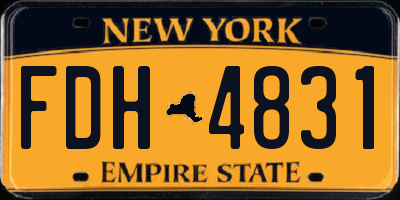 NY license plate FDH4831
