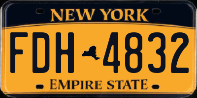 NY license plate FDH4832