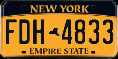 NY license plate FDH4833