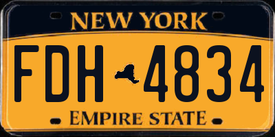 NY license plate FDH4834