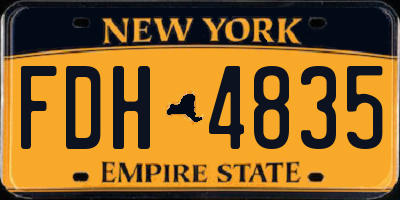 NY license plate FDH4835
