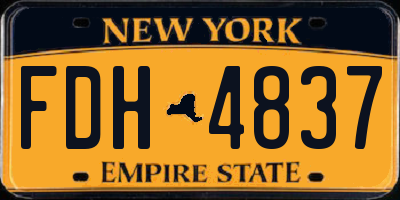 NY license plate FDH4837