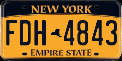 NY license plate FDH4843