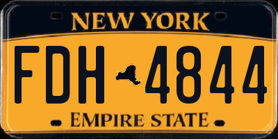 NY license plate FDH4844