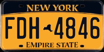 NY license plate FDH4846