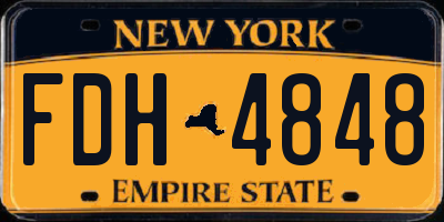 NY license plate FDH4848