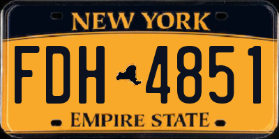 NY license plate FDH4851