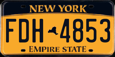 NY license plate FDH4853