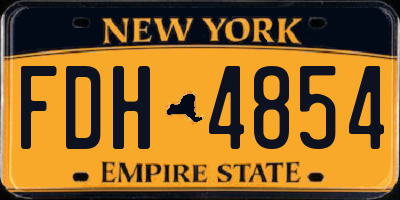 NY license plate FDH4854