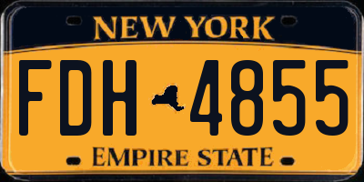 NY license plate FDH4855