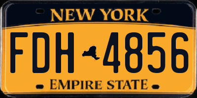 NY license plate FDH4856