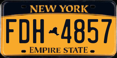 NY license plate FDH4857