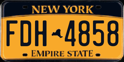 NY license plate FDH4858