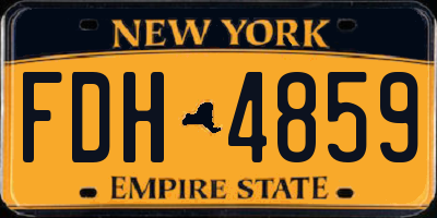 NY license plate FDH4859