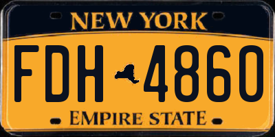 NY license plate FDH4860