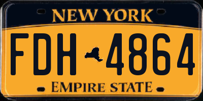 NY license plate FDH4864