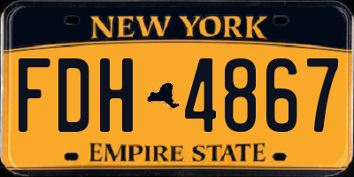 NY license plate FDH4867
