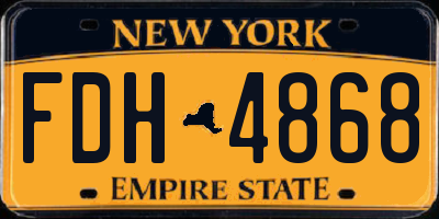NY license plate FDH4868