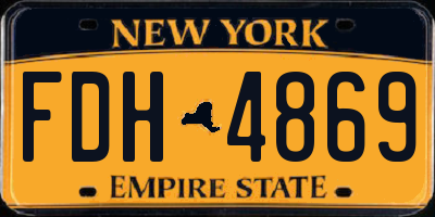 NY license plate FDH4869