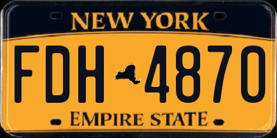 NY license plate FDH4870