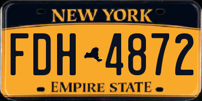 NY license plate FDH4872