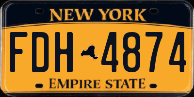 NY license plate FDH4874
