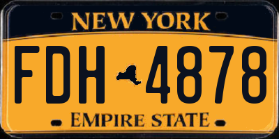 NY license plate FDH4878