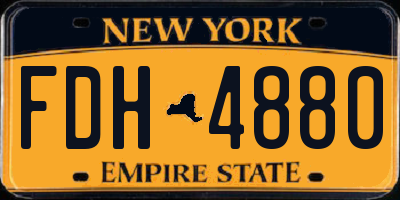 NY license plate FDH4880