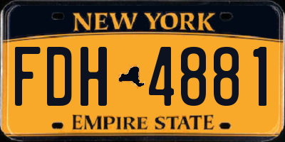 NY license plate FDH4881