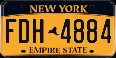 NY license plate FDH4884