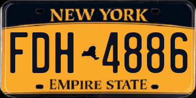 NY license plate FDH4886