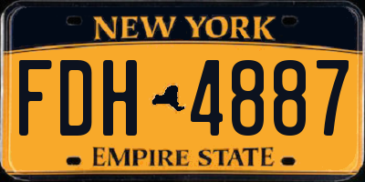 NY license plate FDH4887
