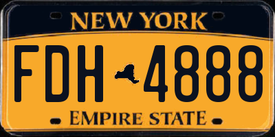 NY license plate FDH4888