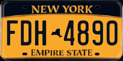 NY license plate FDH4890