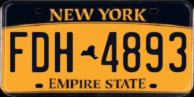 NY license plate FDH4893