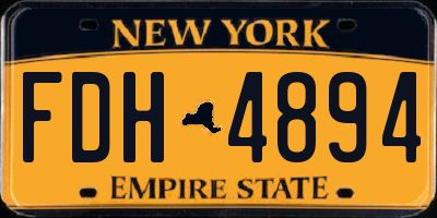 NY license plate FDH4894